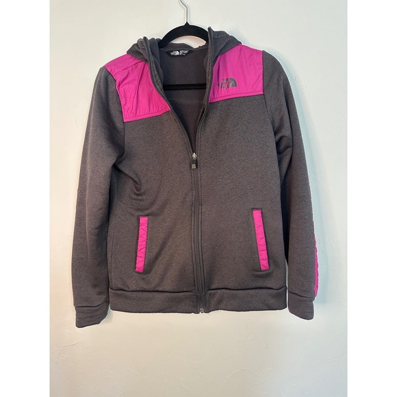 The North Face Womens Full Zip Hoodie Jacket Pink Gray Medium‎ M - Picture 1 of 5